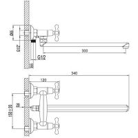 Смеситель для ванны D-Lin D143807-F универсальный Хром — фото 2, Смеситель для ванны