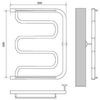 Водяной полотенцесушитель Melodia della vita Foxtrot 60x50х1 MTRFT6050 с полкой Полированная сталь — фото 2, Водяные полотенцесушители