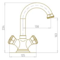 Товар: Смеситель для раковины Bronze de Luxe Royal 21981 Бронза - фото 2 Смеситель для раковины Bronze de Luxe Royal 21981 Бронза — фото 2, Смесители для раковины