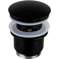 Донный клапан Remer 905CC2114NO click-clack Черный матовый — фото 3, Раковины и столешницы. Выпуски для умывальников