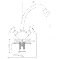 Товар: Смеситель для кухни Rossinka Q02-71 Хром - фото 2 Смеситель для кухни Rossinka Q02-71 Хром — фото 2, Смесители для кухни