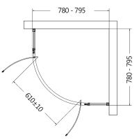 Товар: Душевой уголок AQUAme 80x80 AQM7101-2-8 профиль Черный матовый стекло прозрачное - фото 4 Душевой уголок AQUAme 80x80 AQM7101-2-8 профиль Черный матовый стекло прозрачное — фото 4, Душевые уголки четверть круга