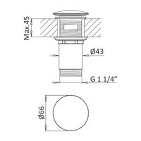 Донный клапан CEZARES CZR-B-SOC-01 — фото 2, Донные клапаны