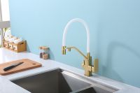 Смеситель для кухни Raglo R85.62.03 Золото матовое Белый — фото 2, Смесители для кухни