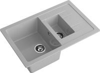 GRANFEST Мойка QUADRO 775KL 1,5-чаши+крыло 765*495мм серый арт.GF- — фото 1, Кухонные мойки