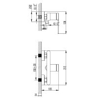 Смеситель для душа AQUAme Asti AQM6413MB Черный матовый — фото 3, Для душа и ванны