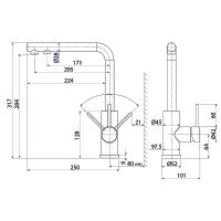Смеситель для кухни Iddis Rule RULBLLFi05 Черный матовый — фото 3, Смесители для кухни