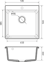 Товар: GRANFEST Мойка LEVEL 510 1-чаша 510*500мм черный арт.GF- - фото 3 GRANFEST Мойка LEVEL 510 1-чаша 510*500мм черный арт.GF- — фото 3, Кухонные мойки