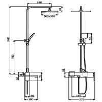 Душевая система ALMAes Tena TVZ-1825 Черная матовая — фото 6, Душевые стойки
