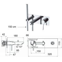 Товар: Смеситель для ванны Remer Minimal N04 Хром - фото 2 Смеситель для ванны Remer Minimal N04 Хром — фото 2, Смеситель для ванны