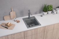 Мойка для кухни ALVEUS GRANITAL ATROX 10 CONCRETE - G81 400 X 500 1X в комплекте с сифоном 1132823 — фото 1, Кухонные мойки