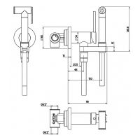 Гигиенический душ со смесителем Gattoni RT010NO Черный матовый — фото 2, Гигиенические души