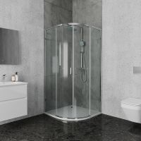 Душевой уголок Ambassador Queen 90х90 11011101 профиль Хром стекло прозрачное — фото 1, Душевые уголки четверть круга