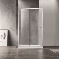 Душевой уголок Azario Milton 120х80 AZ-ND1131 L 1200 профиль Серебро стекло прозрачное — фото 1, Прямоугольные душевые уголки