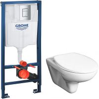 Комплект унитаза Roca Mateo 346200000+ZRU9302815 с инсталляцией Grohe Rapid SL 38772001 с сиденьем и — фото 1, Комплекты унитаз + инсталляция