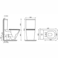Унитаз компакт Ceramicanova Cubic CN1803-B без бачка и с сиденьем Микролифт — фото 10, Напольные унитазы