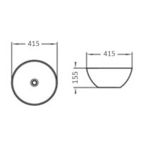 Раковина-чаша CeramaLux 41.5 104MW Белая матовая — фото 2, Раковины