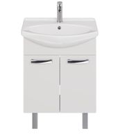 Тумба ALDA D, 65 см , подвесная/напольная, 2 дверцы, белый глянец, под ум. Лагуна 65 — фото 2, Тумбы под раковину