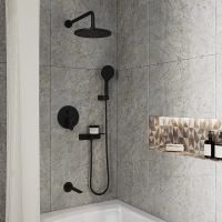 Душевая система Milardo Rora Черная матовая арт-RORBL03M68 — фото 11, Встраиваемые душевые комплекты