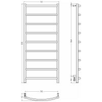 Электрический полотенцесушитель Сунержа Галант 4.0 1200x500 L 31-0830-1250 Черный матовый — фото 3, Электрические полотенцесушители