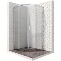 Душевой уголок Ambassador Queen 100х100 11011102 профиль Хром стекло прозрачное — фото 1, Душевые уголки четверть круга