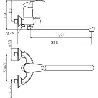 Смеситель для ванны Agger Glad A1521100 универсальный Хром — фото 4, Для душа и ванны