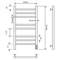 Электрический полотенцесушитель Comfysan Pioli-K EC-8 80x40 014247 Белый матовый — фото 2, Электрические полотенцесушители