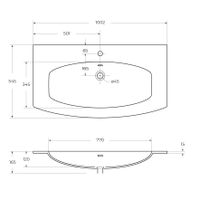 Товар: Раковина из искусственного мрамора CEZARES 50195 Bianco - фото 3 Раковина из искусственного мрамора CEZARES 50195 Bianco — фото 3, Раковины и столешницы. Комплекты