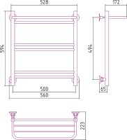 Водяной полотенцесушитель Сунержа Стилье Версия-Н1 600х500 00621-6050 Хром — фото 3, Водяные полотенцесушители