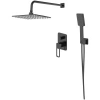 Душевая система Iddis Slide SLIBL02i67 Черная матовая — фото 1, Встраиваемые душевые комплекты