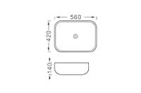 Раковина накладная для установки на столешницу AQUATEK AQ5526-MG 560*420*140, матовый серый — фото 5, Раковины накладные