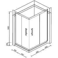 Товар: Душевой уголок Parly 120х80 ZQ121B профиль Черный стекло прозрачное - фото 2 Душевой уголок Parly 120х80 ZQ121B профиль Черный стекло прозрачное — фото 2, Душевые уголки