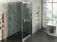 Душевой уголок Alex Baitler 90x90 AB244-90 профиль Хром стекло тонированное — фото 2, Квадратные душевые уголки
