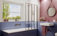 Шторка на ванну Ambassador Bath Screens 90х140 16041110R профиль Хром стекло CrystalPure — фото 5, Складные шторки для ванной