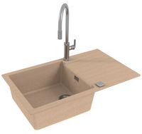 Товар: Мойка для кухни ALVEUS GRANITAL CADIT 40 BEIGE - G55 860 X 500 1X в комплекте с сифоном 1132823, арт-1132029.0 - фото 2 Мойка для кухни ALVEUS GRANITAL CADIT 40 BEIGE - G55 860 X 500 1X в комплекте с сифоном 1132823, арт-1132029.0 — фото 2, Кухонные мойки