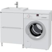 Раковина СанТа Юпитер 130 L 900135 на стиральную машину Белая — фото 5, Раковины подвесные