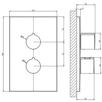 Смеситель для душа Gessi Emporio Via Manzoni 38794#299 с термостатом Черный матовый — фото 2, Смеситель для душа