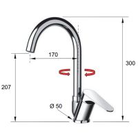 Смеситель для кухни Remer Class Line Хром арт-L42B — фото 2, Смесители для кухни