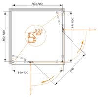 Душевой уголок CEZARES BERGAMO-W-A-2-90-C-Cr — фото 2, Душевые уголки
