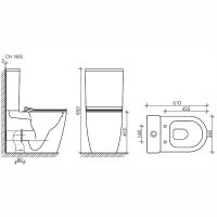 Унитаз компакт Ceramicanova Highlight Rimless CN1802-B без бачка и с сиденьем Микролифт — фото 15, Унитазы