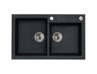 Мойка для кухни ROCK 90 GRANITAL CONCRETE-G81 780x480x180;2x в комп.с сифоном 1105299, — фото 1, Кухонные мойки