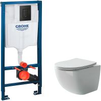 Комплект унитаза Ceramicanova Forma CN3009 с инсталляцией Grohe Rapid SL 38811KF0 с сиденьем Микроли — фото 1, Комплекты унитаз + инсталляция