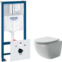 Комплект унитаза Ceramicanova Forma CN3009 с инсталляцией Grohe Rapid SL 38775001 с сиденьем Микроли — фото 1, Комплекты унитаз + инсталляция