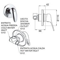 Смеситель для душа Remer Ten T30 Хром — фото 2, Смеситель для душа