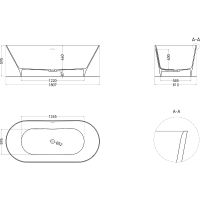 Ванна из искусственного камня Salini Mona 180х80 102911G Белая глянцевая — фото 4, Ванны из искусственного камня
