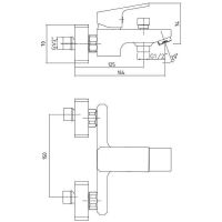 Товар: Смеситель для ванны E.C.A. Tiera 104802469EX Белый Хром - фото 2 Смеситель для ванны E.C.A. Tiera 104802469EX Белый Хром — фото 2, Смеситель для ванны