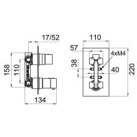 Товар: Смеситель для душа Remer Qubica Thermo QT93 с термостатом Хром - фото 2 Смеситель для душа Remer Qubica Thermo QT93 с термостатом Хром — фото 2, Смеситель для душа
