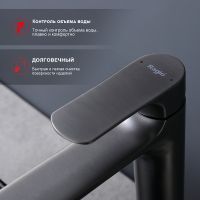 Товар: Смеситель для раковины Raglo R03.15.09 Графит матовый - фото 3 Смеситель для раковины Raglo R03.15.09 Графит матовый — фото 3, Смесители для раковины