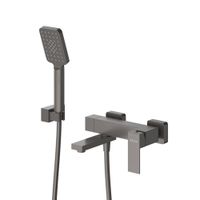 Смеситель для ванны и душа в комплекте с ручным душем, шлангом и держателем CEZARES SLIDER-VD-GM — фото 1, Смеситель для ванны