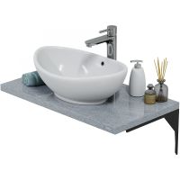 Товар: Столешница под раковину СанТа 80 900151 Гранит серый - фото 3 Столешница под раковину СанТа 80 900151 Гранит серый — фото 3, Столешницы под раковину